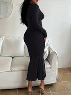 Vestido largo manga larga